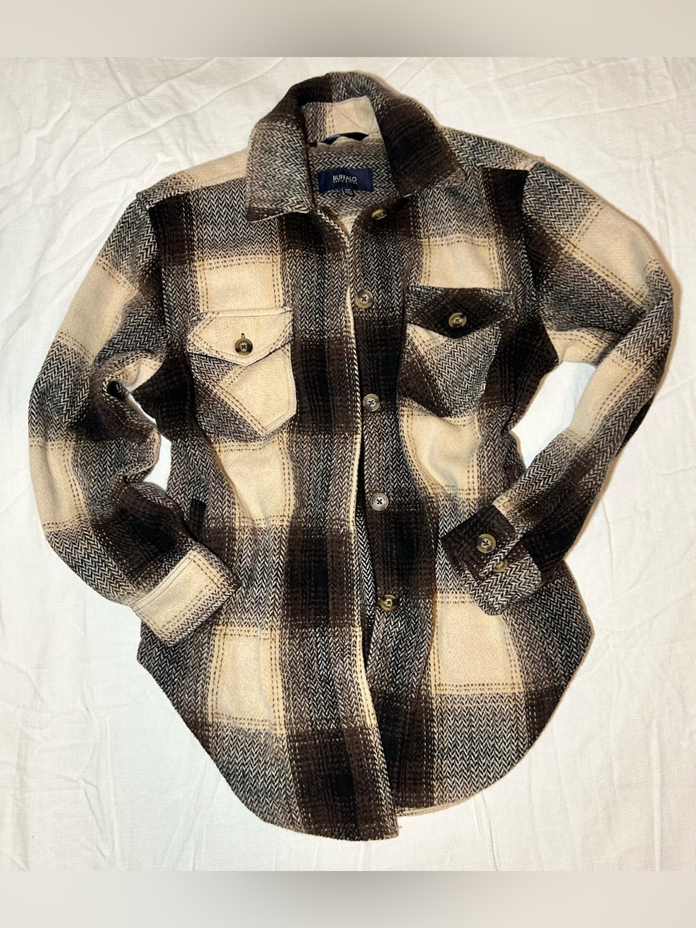 Buffalo David Bitton Plaid Shacket in Black & Tan